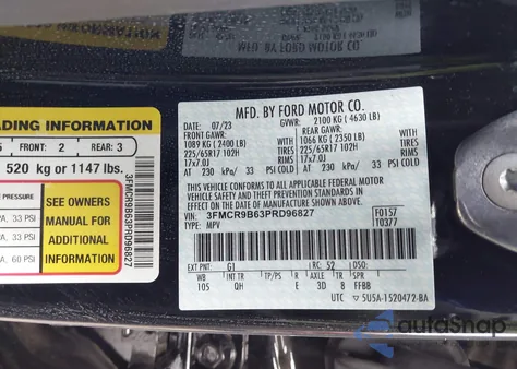 2023 Ford Bronco Sport Big Bend из США, поврежденный, VIN 3FMCR9B63PRD96827